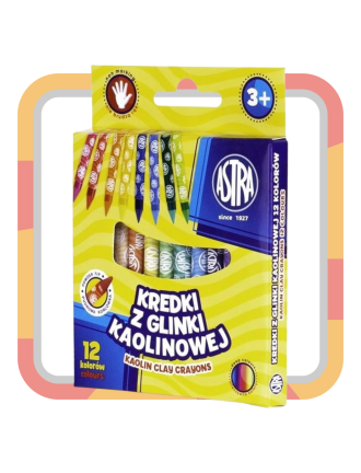 ASTRA KREDKI SZKOLNE GRAFIONOWE z glinki kaolinowej, 12 kolorów