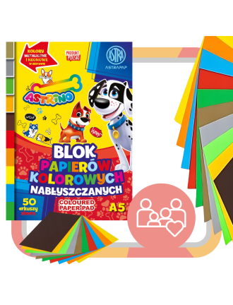 BLOK papierów kolorowych nabłyszczanych ASTRA A5 50ark.