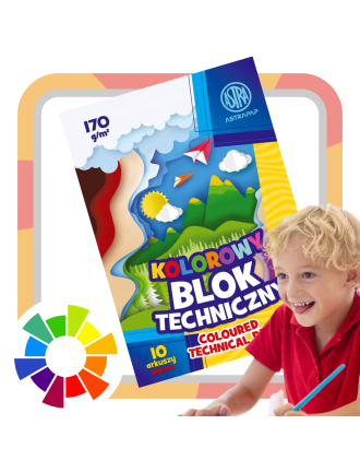 BLOK TECHNICZNY KOLOROWY A3 ASTRA 170G 10 ARKUSZY