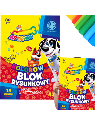 BLOK rysunkowy KOLOROWY A3...