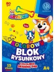 BLOK rysunkowy KOLOROWY A3 80g - 15 arkuszy ASTRA