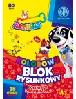 BLOK rysunkowy KOLOROWY A3 80g - 15 arkuszy ASTRA
