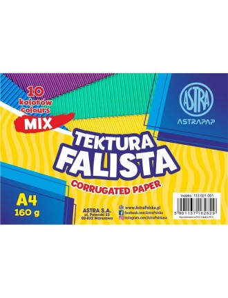 TEKTURA FALISTA A4 zestaw 10 kolorów ASTRA , papier kreatywny