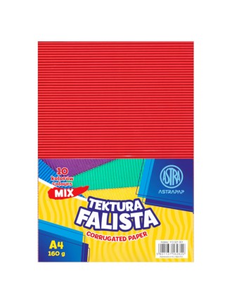 TEKTURA FALISTA A4 zestaw 10 kolorów ASTRA , papier kreatywny
