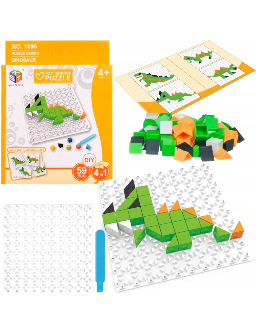 Gra Logiczna Układanka Karty Montessori Tangram Puzzle Klocki Mozaika 59 el