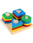 Drewniany sorter klocków UKŁADANKA KSZTAŁTY KOLORY MONTESSORI EDUKACYJNA
