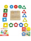 Drewniany sorter klocków UKŁADANKA KSZTAŁTY KOLORY MONTESSORI EDUKACYJNA
