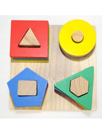 Drewniany sorter klocków UKŁADANKA KSZTAŁTY KOLORY MONTESSORI EDUKACYJNA