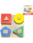 Drewniany sorter klocków UKŁADANKA KSZTAŁTY KOLORY MONTESSORI EDUKACYJNA