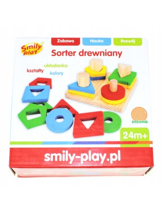 Drewniany sorter klocków UKŁADANKA KSZTAŁTY KOLORY MONTESSORI EDUKACYJNA