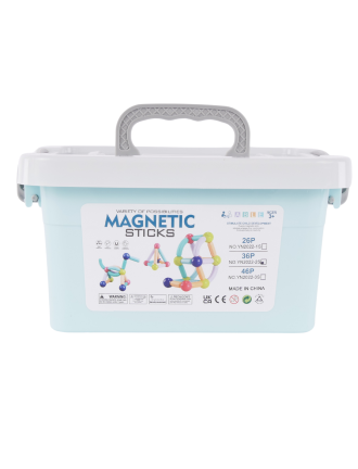 Klocki Magnetyczne Duże Konstrukcyjne Dla Dzieci 36 el Kuferek Kulki Zestaw