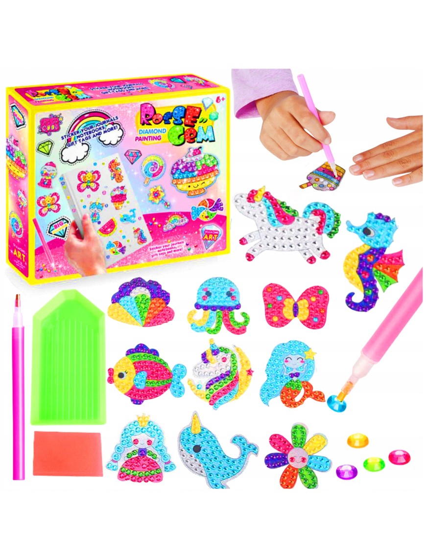 HAFT DIAMENTOWY MALOWANIE DIAMENTAMI MOZAIKA 5D DIY DLA DZIECI