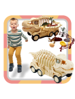 ZESTAW SZKIELET DINOZAURA TRANSPORTER FIGURKI DINOZAURÓW SKAŁY JAJA ZAGRODA