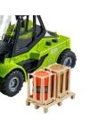 Auto Wózek Widłowy Zielony 1:16 Ruchome Elementy Paleta Światła I Dźwięki