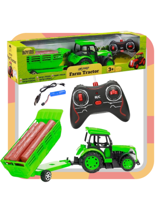 TRAKTOR ZDALNIE STEROWANY CIĄGNIK Z PRZYCZEPĄ NA AKUMULATOR RC AKCESORIA