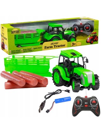TRAKTOR ZDALNIE STEROWANY CIĄGNIK Z PRZYCZEPĄ NA AKUMULATOR RC AKCESORIA