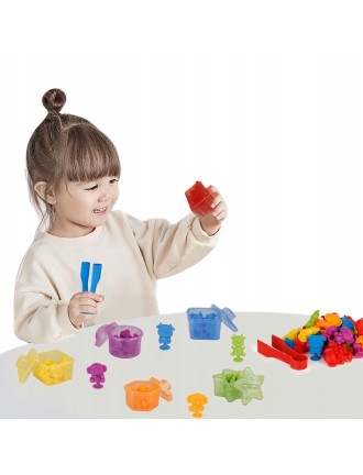 Zestaw Edukacyjny Nauka Liczenia Kolorów Zwierzątka Sortery Gra Montessori