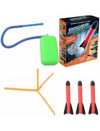 WYRZUTNIA RAKIET PIANKOWYCH ZABAWKA DLA DZIECI STOMP ROCKET GRA