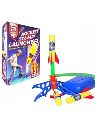 WYRZUTNIA RAKIET PIANKOWYCH ZABAWKA DLA DZIECI STOMP ROCKET GRA
